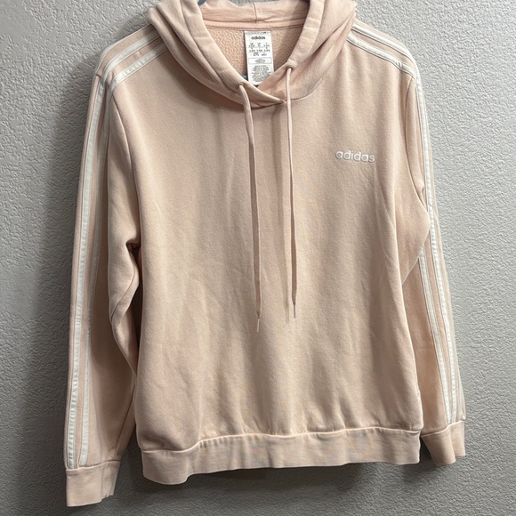 adidas Sweaters - Adidas Light Pink Hoodie with White Stripes- Great condition